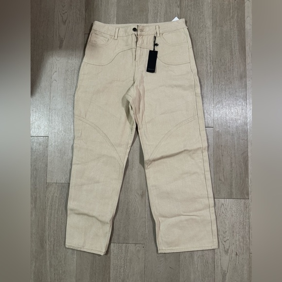 NWT Forever 21 Cream Twill High Rise Straight Leg Pants Size XL - Picture 4 of 9